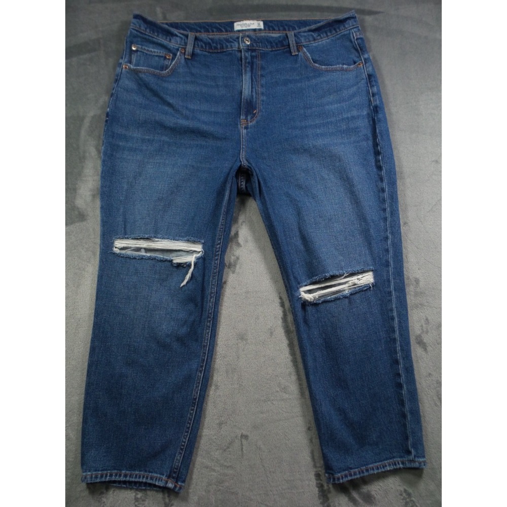 Abercrombie & Fitch Womens Jeans 34 Blue Denim Ankle Straight Ultra High Rise